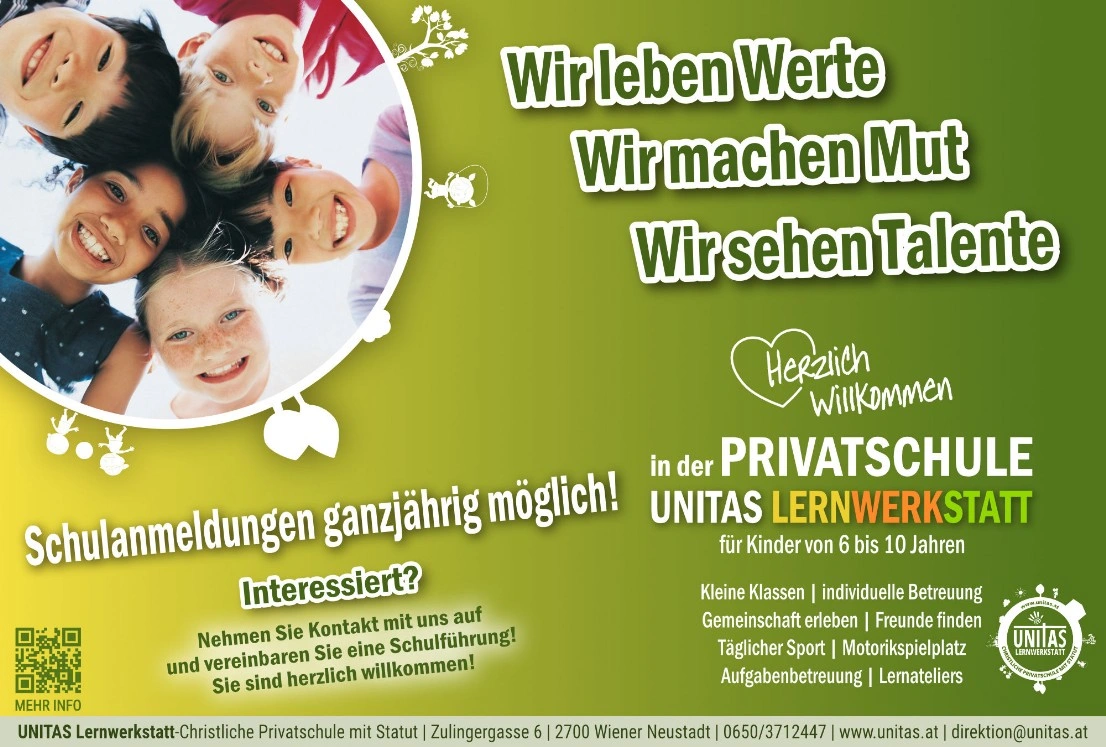 Werbung Privatschule UNITAS Lernwerkstatt