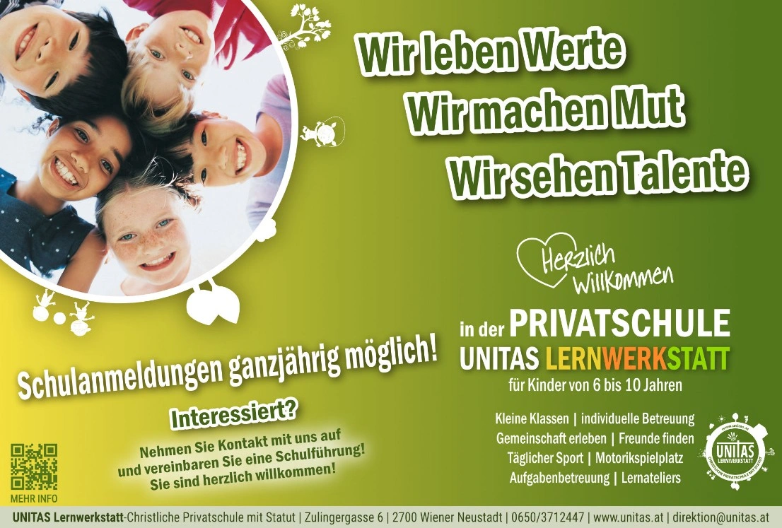 Werbung Privatschule UNITAS Lernwerkstatt Werbung Privatschule UNITAS Lernwerkstatt